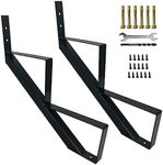 2 Packs Metal Stair Step Stringers, 2 Step Steel Riser Stringer for 19.4inch Height Deck(Matt Black)