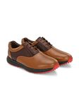 PRO ASE Golf Shoe | Light Weight | Waterproof | Black/Brown | Golf Shoe with Button Type LACE UP