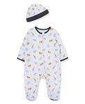 Little Me Baby Boys' Lbq12636n Footie, Blue Safari, Newborn (Pack of 2)