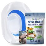 Fivona 2-in-1 Sitz Bath Soak Kit Over The Toilet Seat with Epsom Salt with Essential Oils Blend for Hemorrhoids and Postpartum Care Ideal for Perineal Soaking and Fast Irritation Relief