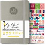 GoGirl Planner and Organizer for Women – A5 Size Weekly Planner, Goals Journal & Agenda to Improve Time Management, Productivity & Live Happier. Undated – Start Anytime, Lasts 1 Year – Gray