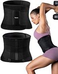 FREETOO 3 in 1 Waist Trainer for Women Thigh and Butt Lifter Waist Trimmer for Weight Loss Slimming Body Shaper Sweat Belt for Fitness Gym or Home (S, Black)