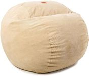 CordaRoy's Bean Bag Chair, Corduroy Convertible Chair Folds from Bean Bag to Bed, As Seen on Shark Tank - Khaki, Queen Size