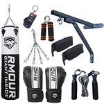 IWIN Our White PU Punch Bag for Boxing Training, UnFilled Heavy Bag Set with Punching Gloves, Chain, Wall Bracket, Great for Grappling, MMA, Kickboxing, Muay Thai, Karate, BJJ & Taekwondo (5 Feet)