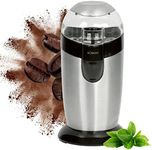 Bomann KSW 445 CB Electric Coffee Grinder with Stainless Steel Impact Blade, Capacity 40 g, 120 Watt Motor, Stainless Steel/Black