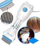 Drosselz Hair Vacuums Machine for Lice Removed Head Nits Capture Comb Electrical Head Lice Comb Eggs Remover Electrical Chemical Free Head Lice Removal Comb Head Dandruff Clean From Hair (White)