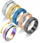 24Aug Anxiety Fidget Ring for Women,6pcs Stainless Steel Fidget Spinner Ring,Adhd Fidget Ring for Kid,Worry Ring Anxiety Ring for Women Men,Thumb Ring Aura Ring for Women, 13, Frosted Multicolor13