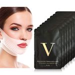 9 Pcs 2019 4D Double V Line Shaped Slimming Face Mask, Rosa Rugosa Moisturizing Firming Facial Lifting Chin Up Mask, Lifting Band Patch for Face, Reduce Double Chin, Tightening Neck (9pcs)
