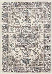 Maples Rugs Distressed Tapestry Vintage Area Rugs Carpet for Living Room & Bedroom [Made in USA], 5 x 7, Neutral