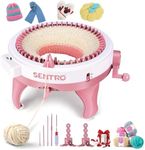 SENTRO Knitting Machine, 48 Needles Knitting Machine with Row Counter, Dual Mode Knitting Loom Machine, Large Size DIY Toy for Children and Adults, Hand Woven Hats, Scarves