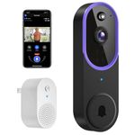 Occuwave 1080P Video Doorbell Camera Wireless with Chime Ringer, Cloud Storage, Live Image, 2-Way Audio, Night Vision, 2.4Ghz WiFi, Indoor Surveillance, Real-Time Alert (Purple+Black)