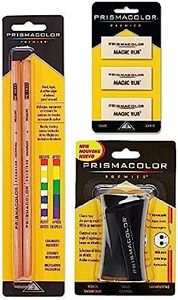 Prismacolor Premier Accessory Set, Includes Colorless Blender Pencils (2 Piece), Premier Pencil Sharpener(1 Piece) & Magic Rub Erasers (3 Piece)