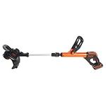 BLACK+DECKER 20V MAX Cordless String Trimmer with Power Drive Transmission, 2-Speed Control, Auto Feed, 12-Inch (LST522-CA)