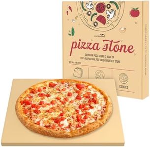 Caprihom Pizza Stone for Grill 16" x 14" - Pizza Stone for Oven Rectangular Baking Pizza Stone for Oven Heavy Duty Cordierite Stone, Ideal for Baking Different Sizes of Pizzas - Includes Scaper