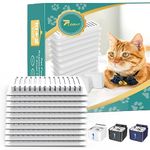 10pcs Cat Fountain Filters + 2pcs Sponges, for PLOOHT Battery Powered Cat Water Fountain with Sensor