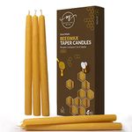 Mikeline Handmade Beeswax Taper Candle - Yellow - Pack of 24…