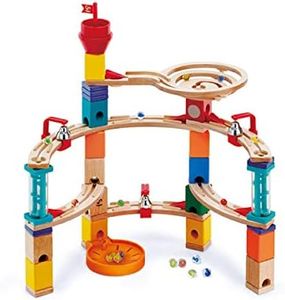 Hape Castle Escape | Quadrilla Whirlpool Wooden Marble Run Construction System, Wooden Marble Race Track Set Puzzle Maze Toy with Endless Build Variations, Smart Play for Smart Families