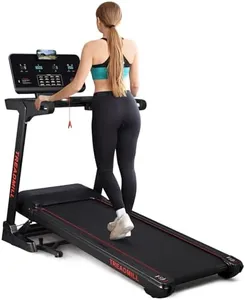 Treadmill with 18% Incline, Heavy Duty Treadmill with Led Display, Large Running Belt, 350 Lbs Capacity, 60 Preset Programs, 20 Mph Speed, Foldable Electric Treadmill for Home Office