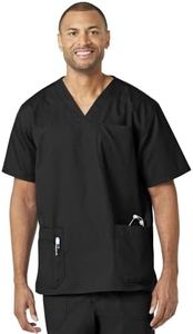 Carhartt Men's Ripstop Multi-Pocket Scrub Top, Black, Large