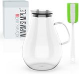 Glass Pitcher With Lid, 2.5 Liter 85 oz Glass Water Pitcher For Fridge, 0.66 Gallon Glass Pitchers With Handle And Lid, Glass Tea Pitcher Jug Carafe Jar For Hot/Iced Water Milk Juice Coffee Fruit