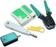 NUZAMAS Ethernet LAN RJ11 RJ45 CAT5 Cable Tester Network Analyzer Wire Crimping Crimper Stripper Tool Kit Punch-down Networking Tools Set of 5