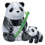 HCM Kinzel 59179 Heart 3D Crystal Puzzle Panda Pair, Grey/Black