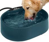 Clawsable Large Heated Water Bowl for Dog & Outdoor Cats, Coldproof & BPA Free, Waterproof Heated Pet Bowl Heater for Chickens Rabbit Livestocks, Heated Bird Bath for Winter