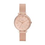 Fossil Women's Jacqueline Quartz Watch with Stainless Steel Strap, Rose Gold, 14 (Model: ES4628)