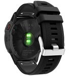 Fit for Garmin Fenix 6 Pro Watch Bands for Women Men, 22mm Quick Fit Silicone Replacement Band Straps Wristbands Bracelet Fit for Garmin Instinct, Fenix 5 Plus, Forerunner 945/935 (Black)