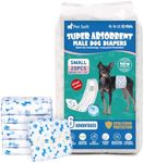Pet Soft Dog Nappies Male - 20 Counts Disposable Male Dog Wraps with Wetness Indicator, Super Absorbent Male Puppy Dog Diapers Incontinence Nappy Wraps (S-20 Count)