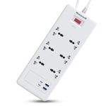 Honeywell 6 Out Surge Protector with Master Switch, Spike Guard/Extension Board, 6 Outlet, 2xPD20W & 2xUSB, 36000Amp, 1.8 Meter Cord, DSW, Automatic Overload Protection, 3 Years Manufacturer Warranty