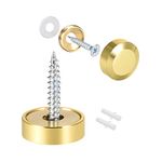 uxcell Mirror Screws Decorative Cap Cover Nails Polished Gold 18mm 4pcs