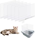 6 Pcs Cat Litter Box Splash Guard Pee Shields - Anti-Splashing Reusable High Sided Litter Box High Wall Cat Toilet Training Kit for Open Top Litter Pan (Litter Box Not Included)