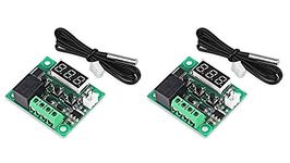 Scriptronics® W1209 Digital LED DC 12V + NTC Sensor Heat Cool temp Thermostat Temperature Switch Module On/Off Controller Electronic Board (2 Piece)