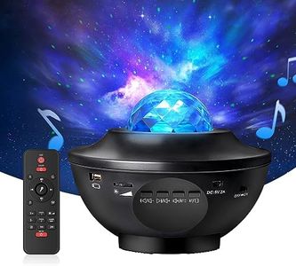 Night Light Projector with Remote Control, Eicaus 2 in 1 Star Projector with LED Nebula Cloud/Moving Ocean Wave Projector for Kid Baby, Built-in Music Speaker, Voice Control, Multifunctional (Black)