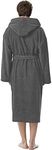 Men And Women 100% Cotton Terry Towelling Hooded Bath Robes Small to Large Bright Colours Highly Absorbent & Durable Gift Pack (M, Grey)