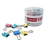 oddpod™ DL Pastel Multi-Coloured 19mm Binder Clips/Anti-Rust Binding Clamps for Stationery, Documents, Notes, Letters, Loose Papers, Decoration in Office, Home & School (40 Pcs Jar)