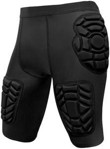 Topeter 5-Pad Mens Football Girdle Pants, Practice & Game Day Protective Compression Shorts for Lacrosse, Baseball, Paintball XXL