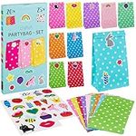 Party Favor Bags: 20 Candy Bags for Birthday Party with Stickers – Small Gift Bags – Goodie Bags for Kids Birthday Party – Gift Bags Small Size LIVAIA