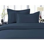 Celine Linen Softest and Coziest Duvet Cover Ever - 1500 Thread Count Egyptian Quality, Wrinkle Free, 2-Piece Duvet Cover Set, Twin/Twin XL, Navy Blue