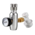 PERA CO2 Mini Keg Charger Dispenser Cornelius Keg Mini Gas Regulator 0-60PSI with 3/8” Thread Adapter, Ball Lock Disconnect for Homebrewing and Soda Making System by