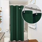 Stall Shower Curtain 36 x 72 Inch,Fabric Linen Half Size Small Shower Curtain for RV Camper,Forest Green