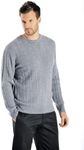 Cashmere Boutique 100% Pure Cashmere Cable Pullover Sweaters for Men – Crew Neck, Long Sleeve, Lightweight, Soft and Warm