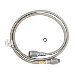 42 Inch High Pressure Natural Gas and Propane Gas Hose, Outdoor Camping Propane Gas Quick Connect Hose Kit with EN417 Lindal Valve for BBQ Gas Grill, Turkey Fryer, Burner, Smoker, Fire Pit Table