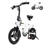 isinwheel U1 Electric Bike for Adults/Teens, 500W Foldable Mini Ebike, 3 Levels Assist up to 32km/h Speed,14" Adults Electric Bicycles with Smart Uphill, 280.8Wh Battery, Center Suspension