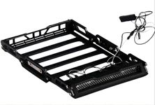 R/C Scale Accessories : Metal Roof Luggage Rack with LED Lights for Traxxas 1:18 TRX4M Ford Bronco Crawler 97074-1 / TRX4M Land Rover Defender 97054-1 Upgrades