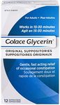 Colace Glycerin Suppositories - Adult | Gentle Fast Acting Relief of Occasional Constipation | 12 Count
