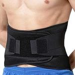 NEOtech Care Adjustable Compression Back Brace Lumbar Support Belt, Black, Size XL