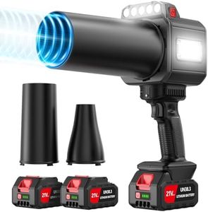 DEGGE Leaf Blower Cordless, Handheld Leaf Blowers with LED Work Light, Brushless Motor Turbo Jet Blower for Lawn Care, Patio Cleaning, Garage Dust & Outdoor