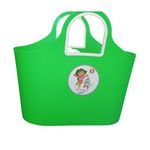 SGNS Sturdy Plastic Multipurpose Use Basket - Top Handle Plastic Basket for Shopping, Storage – Plastic Lunch Bag for Kids (Green)